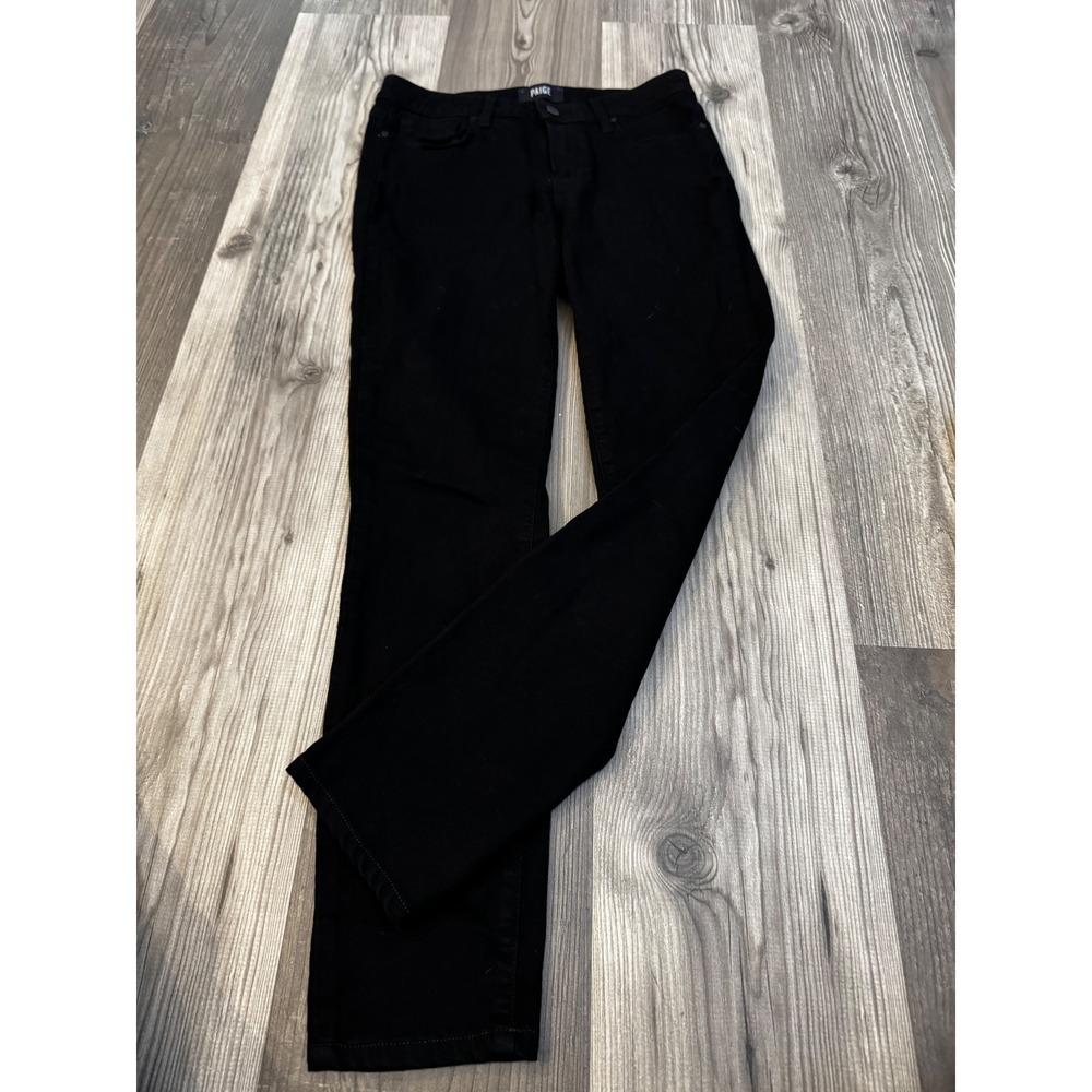 PAIGE Verdugo Ultra Skinny Jeans Black Rayon Blend Size 27 Mid Rise Slim Fit